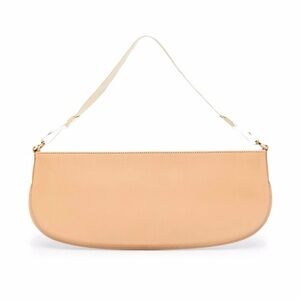 by far - beverly clutch bag calf leather detachable strap shoulder beige